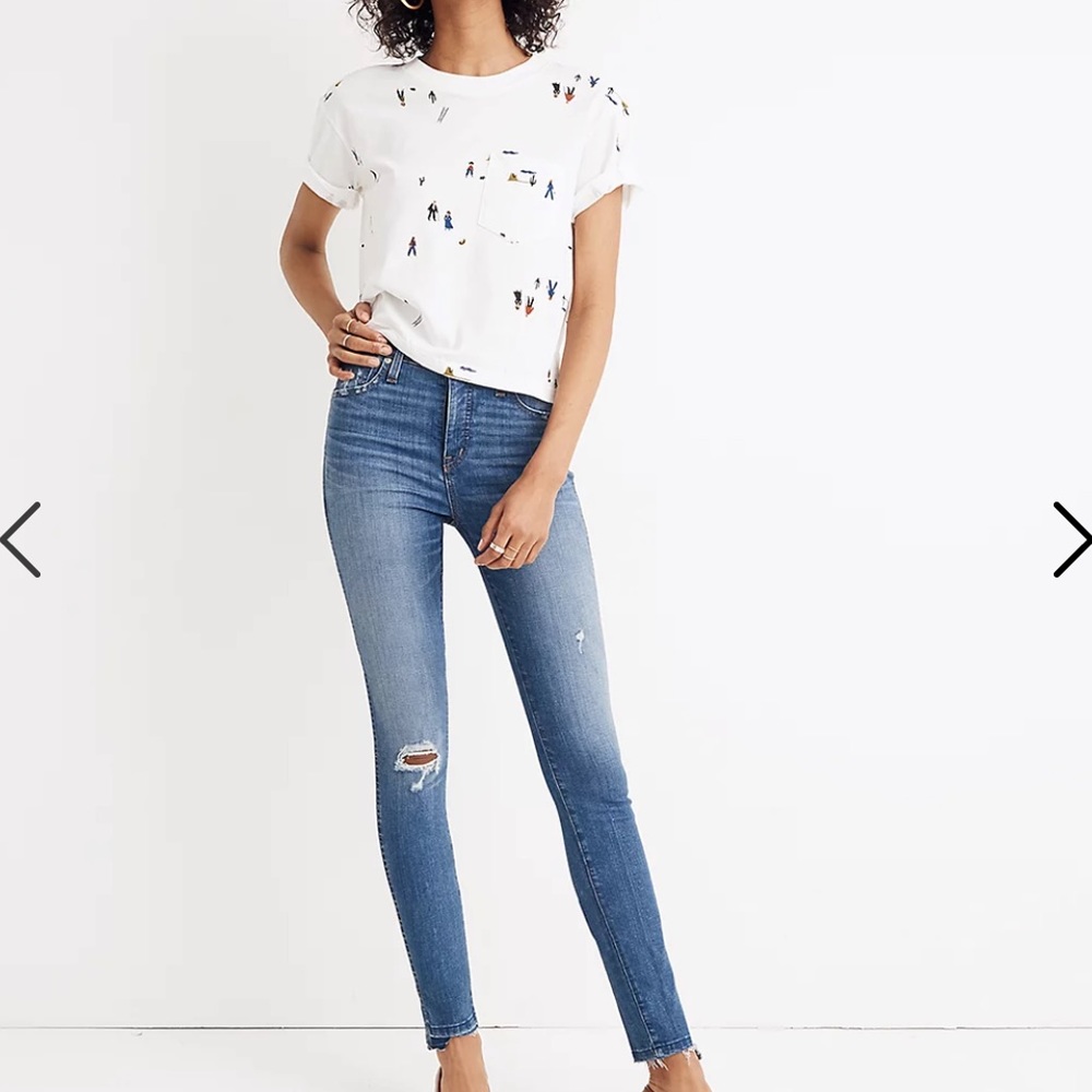 Madewell 10” High Rise Skinny Jeans: Drop Step-Hem Edition. Everton wash